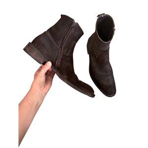 To Boot New York Belvedere Suede Leather Boots Men 10.5 Brown Italy Distressed